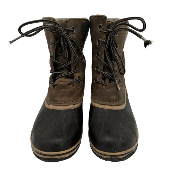 Sorel Women's Brown Leather Slimpack Lace II Boots Size 8 - Picture 3 of 11